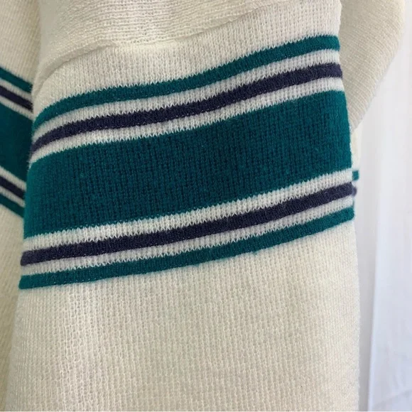 ‼️SALE‼️ 2/$25 Vintage Crew Neck Sweater with Green and Purple Stripes - Picture 7 of 9